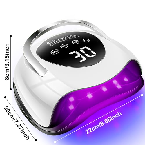 220W LED UV Light Dryer for Nails Gel Polish with 57 Lamp Beads 4 Timer Setting & LCD Touch Display Screen, Auto Sensor, Professional Nail Light