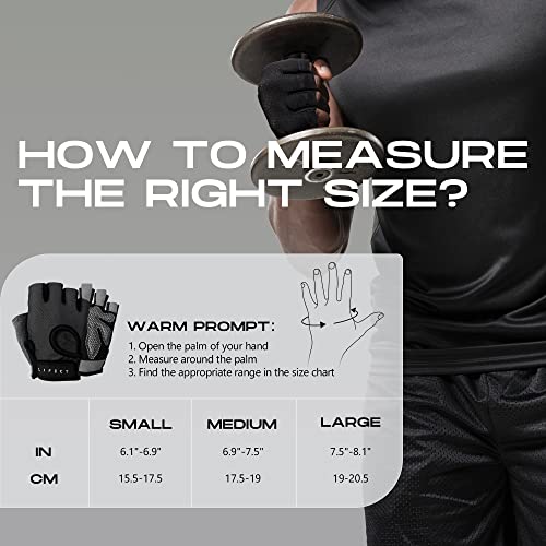 LIFECT Essential Breathable Workout Gloves, Knuckle Weight Lifting Shorty Fingerless Gloves with Curved Open Back, for Powerlifting, Gym, Crossfit, Women and Men (Black, X-Small)