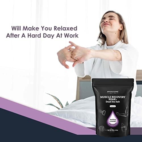 Aromasong Muscle Recovery Bath Soak for Muscle | Sore Muscle Soak with Dead Sea Salt, OptiMSM, Magnesium Flakes & Essential Oils | 3 Lb. - Made in USA.