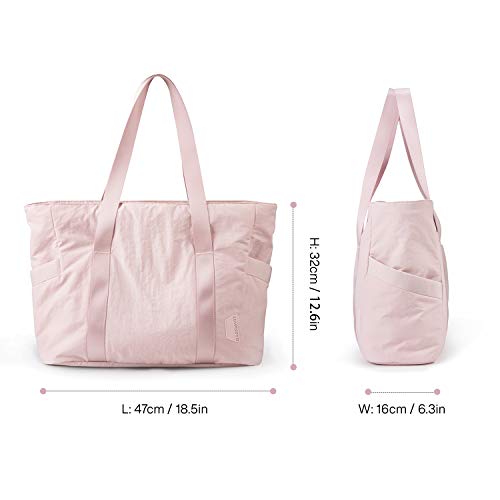 BAGSMART Tote Bag for Women with Zipper, Gym Tote with Compartments, Laptop Work Tote Nurse Dance Yoga Bag for Sport, Travel