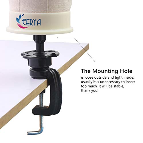 EERYA 21-24 Inch Canvas Block Head Set for Wig Display Making Hair Weave and Styling Mannequin Head with Mount Hole C Stand, Styling Hair Clips, T Needle, C Needles, Thread, Lace Wig Caps (22 Inch)