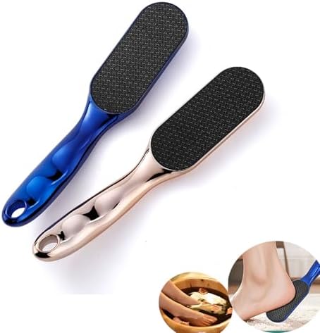 2Pcs Nano Glass Foot File,Nano-Glass Foot File,Foot Scraper for Callus Removal,Veinsgrain Foot Files (Gold+Blue)