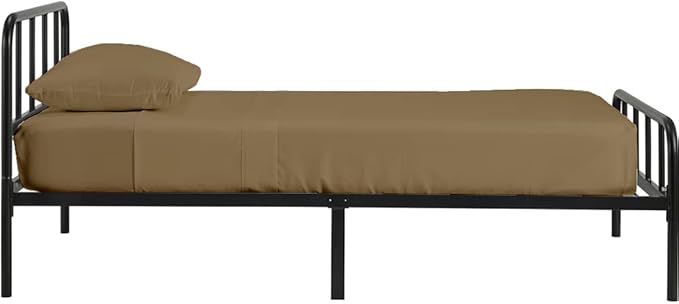 4-PC Fitted Sheet 30x80, 100% Cotton - Perfect for Narrow Twin/RV Bunk/Camping Cot/Guest Bed, Fits Upto 4-8" Deep Mattress - Taupe Solid