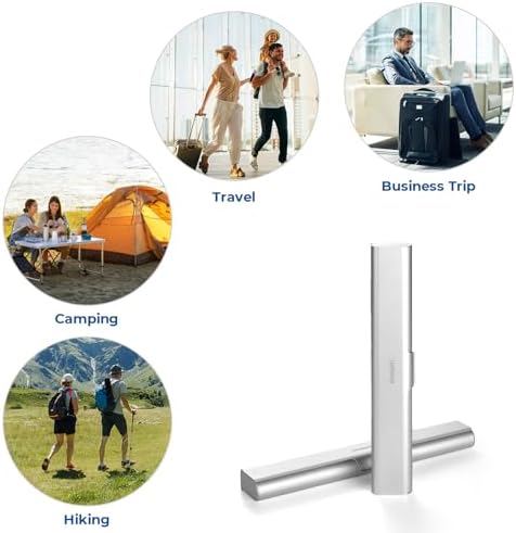 2 Pack Aluminum Toothbrush Travel Case, Portable Travel Toothbrush Holder, Durable Manual Toothbrush Box Container for Traveling, Bathroom, Camping, Business Trip