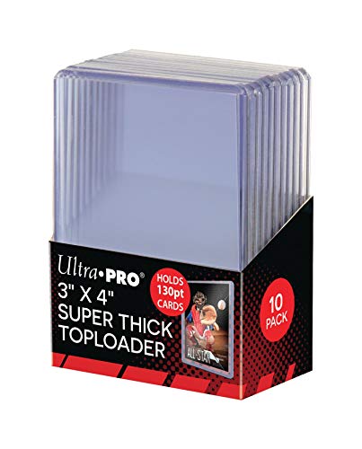 Ultra Pro 82327 3 x 4 inch Toploaders Super Thick (10 Count), Cream, 130pt
