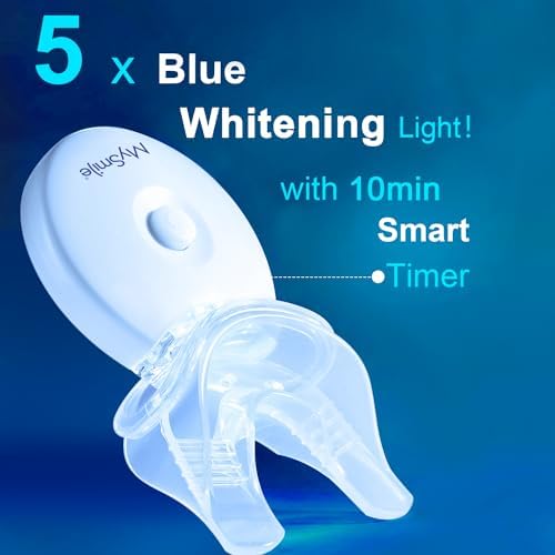 MySmile Teeth Whitening Light with Mouth Trays- 5LED Powerful Accelerator Light Integrated with Smart Timer and Long Lasting Batteries(Teeth Whitening Gel Not Included)