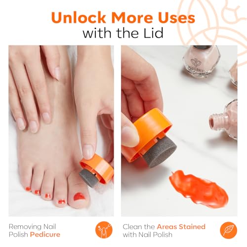 Modelones Acetone-Free Non-Drying Nail Polish Remover Pot with Jojoba Oil and Extra Sponge-Top Lid, Fingernail Polish Removal Gentle Formula for Salon & Home Nail Art 2.71 Fl Oz