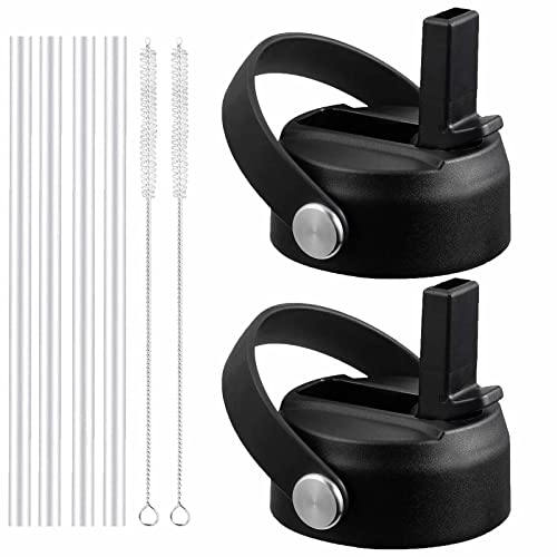 Straw Lid for Hydro Flask Wide Mouth Water Bottles, Top Lids with Straw Compatible with Hydro Flask 32 40 oz, Replacement Cap Wide Mouth Straws Flip Lid Flex Handle (Pink)