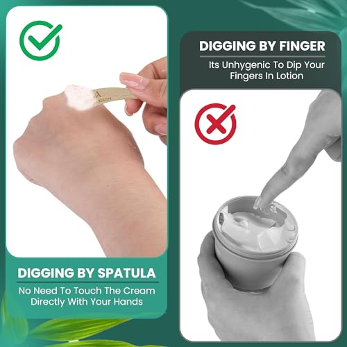 Bamboo 50-pack Cosmetic Facial Makeup Spoon Spatula Mini Makeup Spatula, Biodegradable Compostable Cosmetic Cream Spatulas Spoon, Skincare Scoop Applicator Facial Massage Beauty Tools BPA FREE