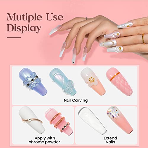 MIZHSE Solid Builder Gel, Nail Sculpture Gel Non-Sticky 4 Colors Nude Clear White Pink Hard Builder Nails UV LED Nail Extension for Salon Manicure Home DIY