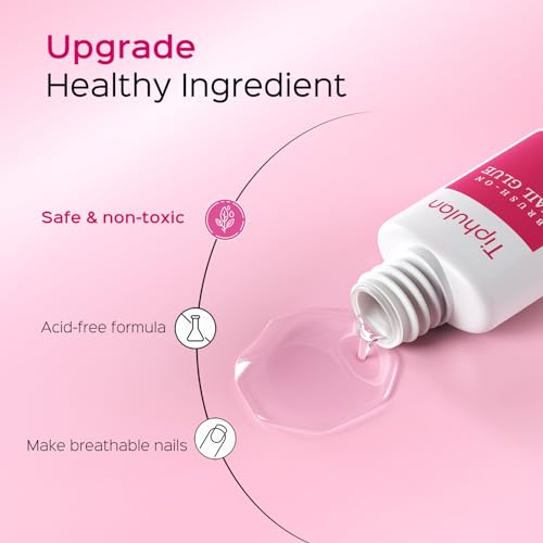 42ml Brush On Nail Glue for Press On, Acrylic Nails - Super Strong, Durable & Long-Lasting, Mess Free, Travel Friendly, 1.38 oz(6PCS)