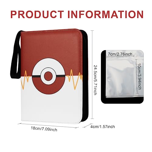 Awedsu Collectible Trading Card Albums,Collectible Trading Card Protective Sleeves,Card Binder 4-Pocket,400 Pockets Card Case Holder for TCG, Sports Card. (Red Blue)