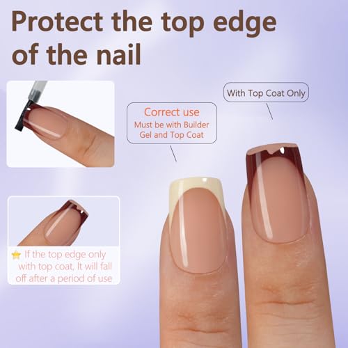 Misssix French Tip Press On Nails, 160Pcs French Gel Nail Tips, Short Square Soft Gel Fake Nails, X-BASIC Tips Starter Kit for Nail Art DIY 16 Sizes