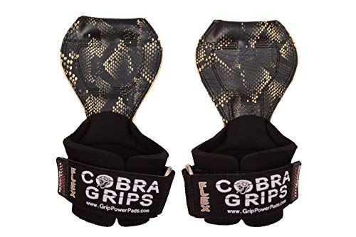 2018 Cobra Grips Flex Model Weight Lifting Gloves Heavy Duty Straps Alternative Power Lifting Hooks Best for Deadlifts with Padded Wrist Wrap Support Bodybuilding (Small, TM Snake)
