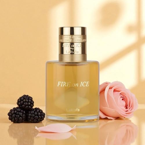 Lattafa Fire On Ice 110ml Eau de Parfum Unisex Perfume | Bold Black Raspberry Frozen Rose Oakwood & Ambroxan | Long-Lasting Scent for Men & Women