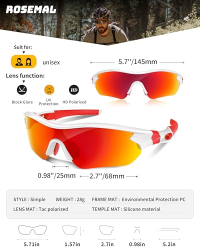Polarized Sports Sunglasses for Men Women Youth Baseball Running Fishing Tennis Golf Cycling Driving Motor TAC UV400 TR90