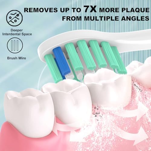 Replacement Heads Compatible with Philips Sonicare Toothbrush C1 C2 C3 A3 W3 G2 G3 4100 5100 6100 1100 2100 3100, Toothbrush Heads Brush Head, 12 White