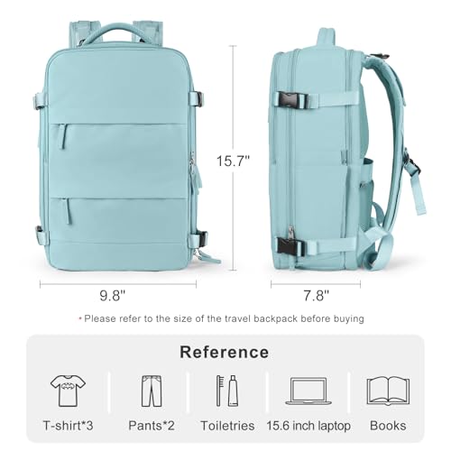coofay Travel Backpack Carry On Flight Approved Personal Item Travel Bag Carry On Backpack For Airplanes Personal Item Bag 18x14x8 Inches Backpack for Traveling on Airplane Blue