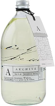 Archive Journey Within Bubble Bath for Adults, 33.8 fl. oz. – Green Tea & Willow Fragrance – Blend of Natural Oils, Refine Bath Bubbles for Women or Men, Adult Bubble Bath