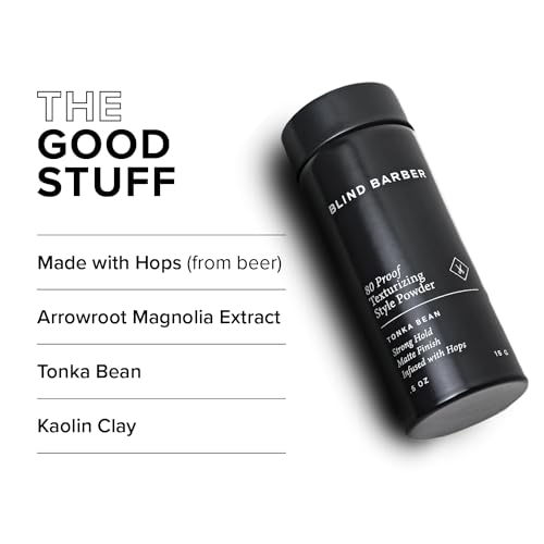 Blind Barber 80 Proof Texture Powder - Hair Styling Powder for Men - Build Weightless Volume - Medium-to-Strong Hold + Matte Look - Easy to Use - For All Hair Types (.5 Ounce)
