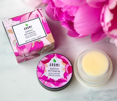 Aromi Solid Perfume | Floral Fragrance, Vegan, Cruelty-free, Travel, Women’s Gift, Apple, Jasmine, Musk Scent, Concentrated, Alcohol-Free (Earthy Botanical)