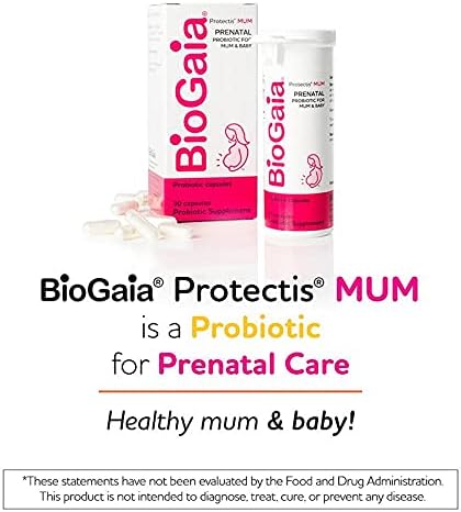 BioGaia Protectis Mum | A Prenatal Probiotic | Helpful for Mom & Baby | Support Baby's Developing Digestive & Immune Systems | Boosts Mom's Immune Defenses & Promotes Good Digestive Health | 30 Count