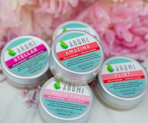 Aromi Hot Mess Solid Perfume | Fruity, Floral Fragrance, Vegan, Cruelty-free, Wax Scent, Travel, Funny Gift Idea, Grapefruit, Rose, Orchid Handmade (Hot Mess)