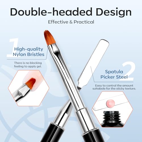 modelones Slip Solution for Poly Gel, 2.8oz Anti-Stick Liquid for Poly Gel with 120Pcs Flat Dual Nail Forms Nail Tips Clips Kit