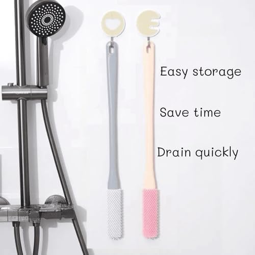 4 Pieces Toe Cleaning Brush, Toe Gap Cleaning Brush Long Handle,Foot Toe Scrubber for Shower,No Bending, Ideal for Seniors, Expecting Mothers and Men & Women