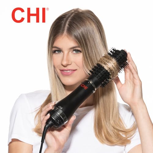 CHI 3-in-1 Round Blowout Brush, Hair Dryer Brush For Smooth, Frizz-Free Hair, 3 Interchangeable Brush Heads & Adjustable Heat Settings
