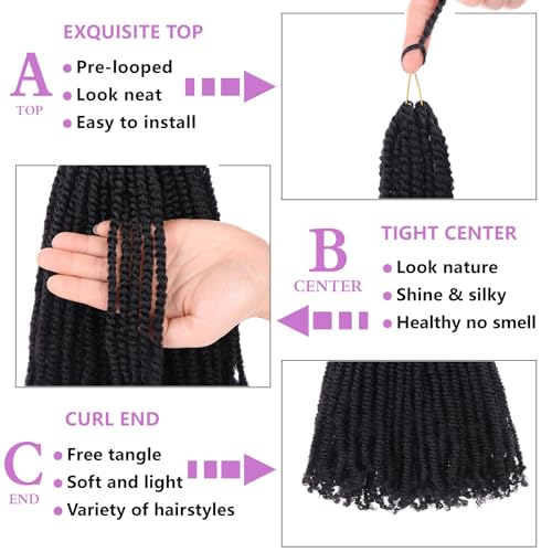 ZRQ 12 Inch Micro Twist Crochet Hair Bob Crochet Braids Pre looped 9 pcs Mini Passion Twist Mini Senegalese Twist Crochet Hair Pre-looped Hair Micro Braids Crochet Hair Extensions Crochet Braids