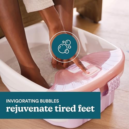 Homedics Bubble Bliss® Deluxe Footbath Gift Set – Heated Foot Spa with Invigorating Bubbles, 3 Massage Attachments, Pumice Stone, Moisturizing Heel Socks & Splash Guard for Ultimate Relaxation