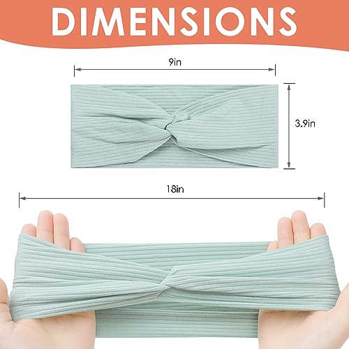 12 Pcs Stretchy Headbands for Women, Absorbed Sport Headband Soft Twist Headbands for Daily Life Yoga Workout