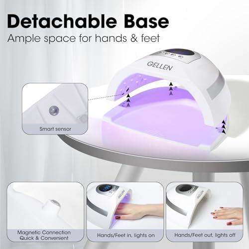 Gellen UV Nail Lamp, 268W UV Light for Nails Professional Fast Curing Nail Dryer, LED Nail Lamp with 4 Timers, 66 LED Beads, UV Nail Light Nail Lamp Gift for Women Girls