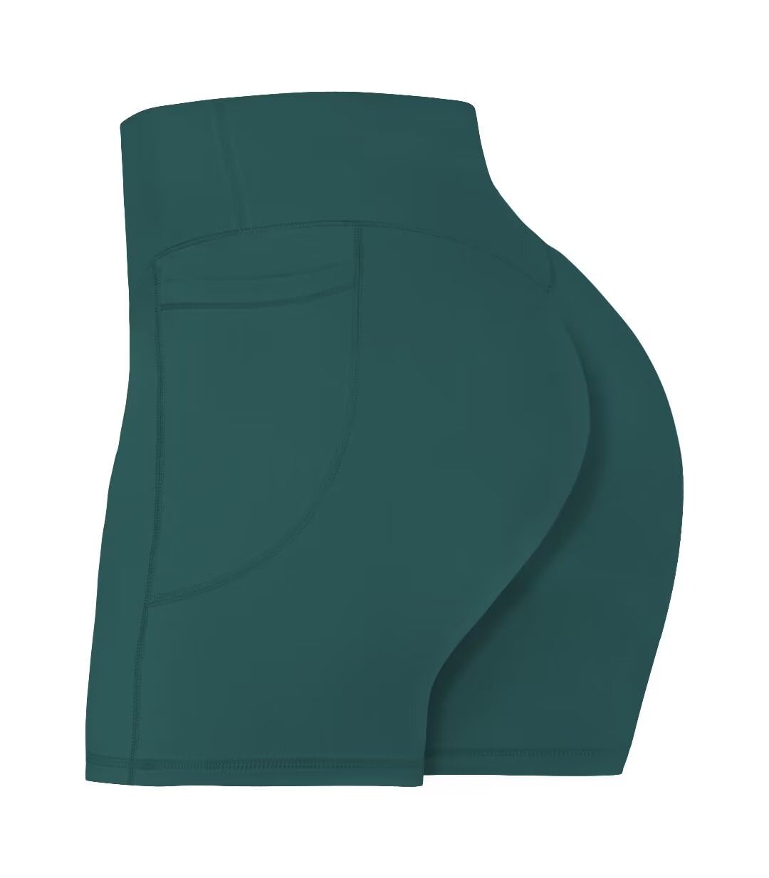 Sunzel Women's Biker Shorts in High Waist Tummy Control with Deep Pockets 5" Inseam Forest Green X-Small