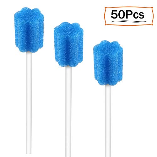 250 Count Unflavored Disposable Oral Swabs, Tooth Shape for Oral Cavity Cleaning Sponge Swab Individually Wrapped - 5 Colors