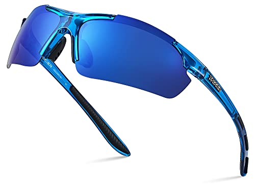 Xagger Polarized Wrap Around Sport Sunglasses for Men Women UV400 Baseball Softball Running Cycling Glasses