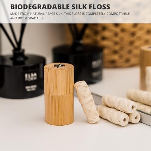 Biodegradable Silk Dental Floss Refill - Six Pack - Organic Natural Dental Floss, Refillable, Compostable Peace Silk Dental Floss Refills - 6 x 33 Yards - Eco-Friendly Mint Candelilla Wax