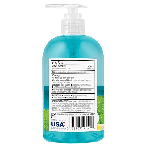 Germ-X Antibacterial Hand Soap, Moisturizing Liquid Hand Wash for Kitchen or Bathroom, pH Balanced & Dermatologist Tested, Spring Rain, 12 oz Pump Bottle (Pack of 4)