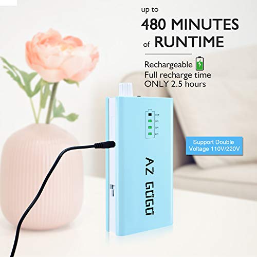 30000RPM Portable Nail Drill Machine, AZ GOGO Professional Rechargeable Electric Efile Nail Drill for Acrylic Gel Nails, Manicure/Pedicure, Polishing, Cuticle - Salon or Home Use（Blue）