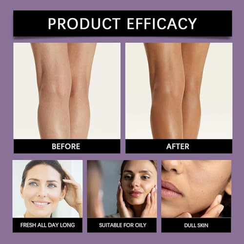 Beauty Body Coverage Perfector with Brush, 2-in-1 Body Camouflage and Illuminator, All over Complexion Perfector with Brush, Long-Lasting Natural Gloss Body Concealer (Dark skin color)