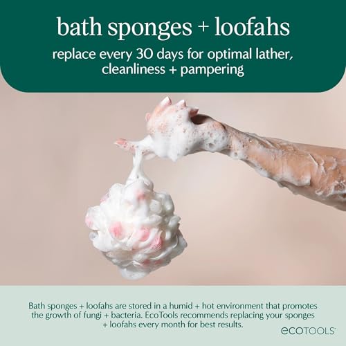 EcoTools Bath Cloth, Exfoliating Washcloth For Shower & Bath, Expands Up To 3 Feet, Remove Dry Skin, Body Scrubber For Exfoliation & Deep Cleansing, Eco Friendly & Cruelty-Free, Pink, Pack of 6