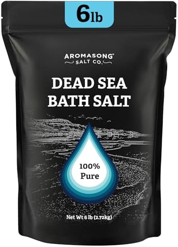 Aromasong Dead Sea Salt Bath Soak 6 Lbs. Bulk Pack – 100% Natural Dead Sea Salts for Soaking, Relaxation, and Detoxification of Skin, Dead Sea Salts for Bath to Rejuvenate and Refresh.