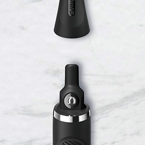 Oral-B Clic Manual Toothbrush, Matte Black, with 3 Replaceable Brush Heads and Magnetic Holder