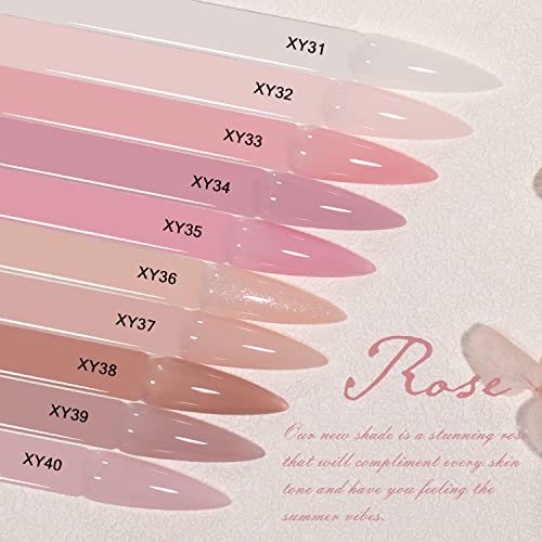 Jelly Nude Gel Nail Polish Set, 10Pcs Sheer Milky White Pink Transparent Gel Polish Kit UV LED Nail Gel Polish Colors Varnish Nail Art DIY Salon 7ML