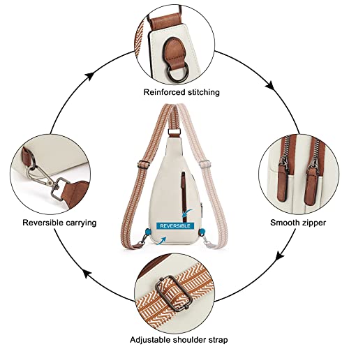 CLUCI Sling Bag for Women Leather Cross Body Bag for Woman Crossbody Bag Large Sling Backpack for Travel Hiking Cycling
