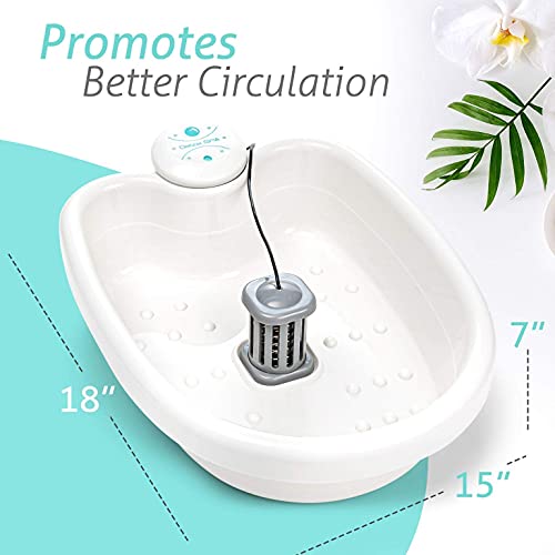 BioEnergizer Foot Spa Pro | Foot Bath Basin Machine for Cramped Muscles, Aching Feet, Stimulates Blood Flow, & Hydrates Skin | Comes w/Sea Salt & 30 Basin Liners (Foot Spa Pro)