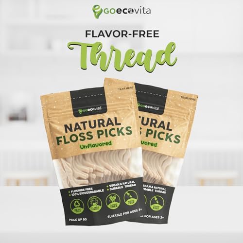 Biodegradable Floss Picks - Natural Straw Wheat Handle | Thin & Durable Thread for Tight Gaps! | Dental Flossers for Adults | Gentle on Gums & Teeth | Eco Friendly, Vegan (200 Pack, Unflavored)