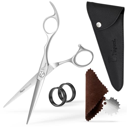 Fagaci Professional Hair Scissors 6" - Extremely Sharp Blades, Fine Cutting Shears Set for Men and Women, Barber Scissors Kit