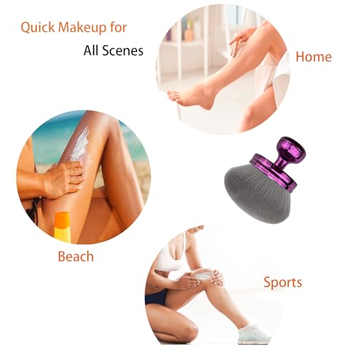 Extra Large Body Makeup Brush for Self Tanner, 3 Inch(76mm) Wide Round Head Brush, Body Brush for Self Tanner, Blends Bronzer, Foundation, Leg & Back Makeup, Wet & Dry Use, Even Application